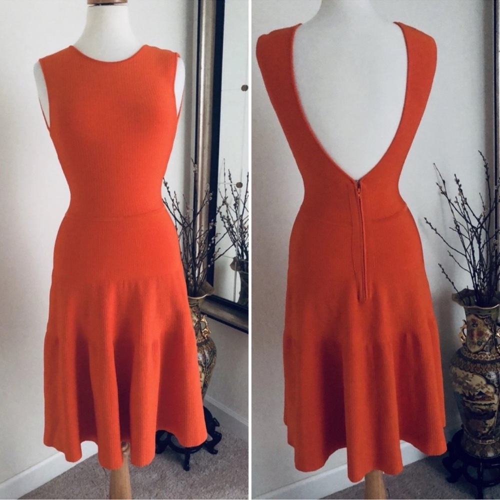 ISSA LONDON Crimson Rayon Rib Dress S - Picture 2 of 4